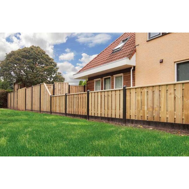 beton schutting met hout