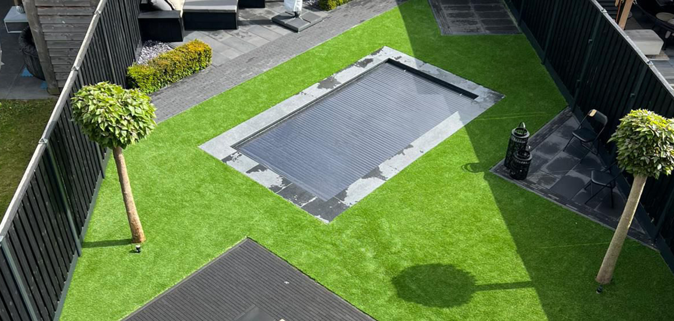 tuin aanleggen met kunstgras